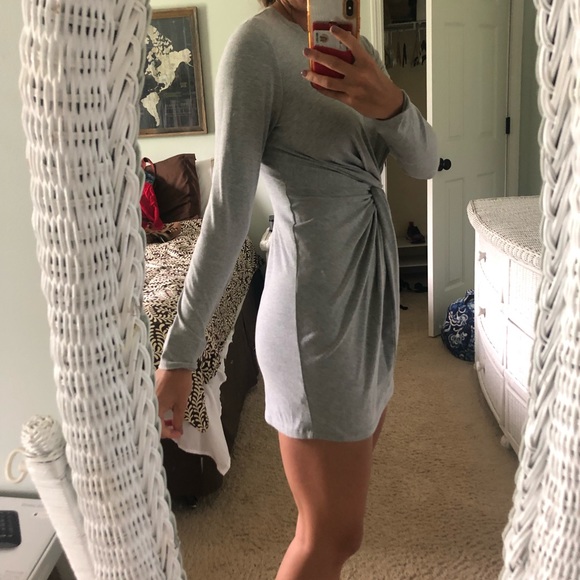 Grey Long Sleeve Dress - Picture 2 of 5